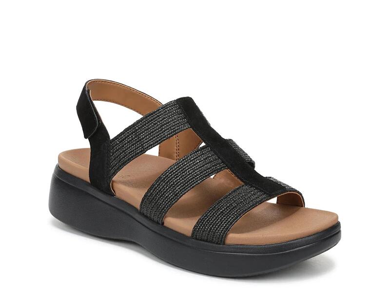 バイオニック レディース シューズ サンダル Vionic Sabrina Wedge Sandal Black Suede ブラック