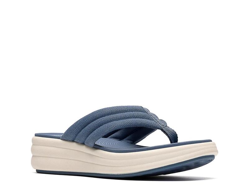 クラークス レディース シューズ サンダル Clarks Drift Carmen Wedge Sandal Blue Denim デニム