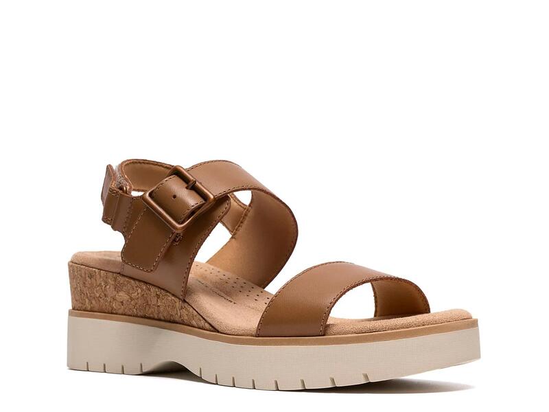 クラークス レディース シューズ サンダル Clarks Diaz Rose Wedge Sandal Tanubuck タン