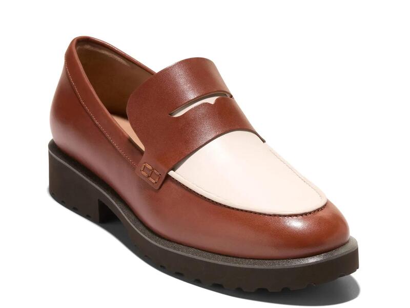 電話を掛けるハーン レディース シューズ スリッポン・ローファー Cole Haan Gwendolyn Penny Loafer Dark Brown 赤銅色 レディース靴-ローファー