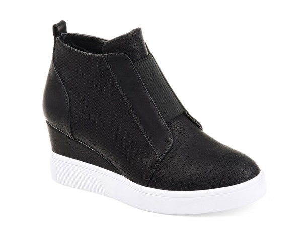 ジュルネ 寄せあわせ レディース シューズ スニーカー Journee Collection Clara Wedge Sneaker Black 黒いこと