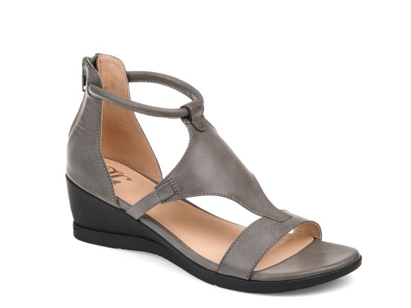 ジュルネ コレクション レディース シューズ サンダル Journee Collection Trayle Wedge Sandal Grey グレー|ReVida 店