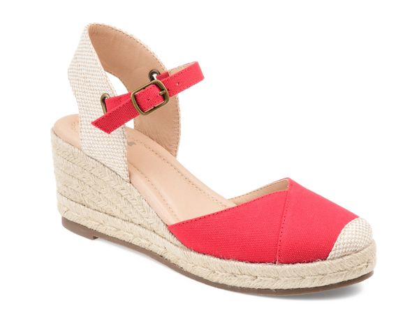 ジュルネ コレクション レディース シューズ サンダル Journee Collection Ashlyn Espadrille Wedge Sandal Candy Red レッド