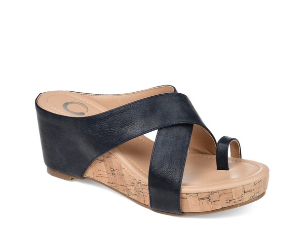 ジュルネ コレクション レディース シューズ サンダル Journee Collection Rayna Wedge Sandal Dark Navy ネイビー