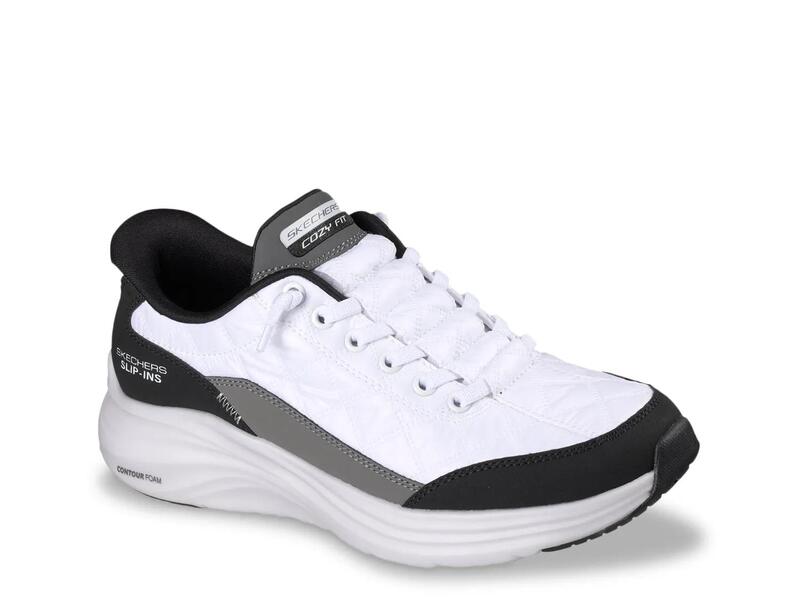 スケッチャーズ レディース シューズ スリッポン・ローファー スニーカー SkechersSlip-ins Contour Foam Cozy Fit Slip-On Sneaker - Women's White/Black ホワイト