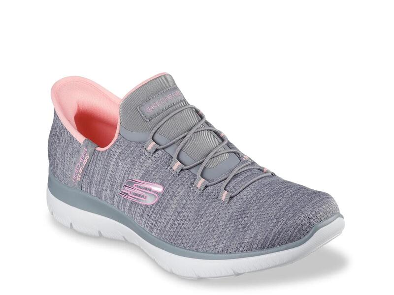 スケッチャーズ レディース シューズ スニーカー SkechersSlip-insummits Everyday Set Sneaker - Women\u0027s Grey/Coral 薄墨色
