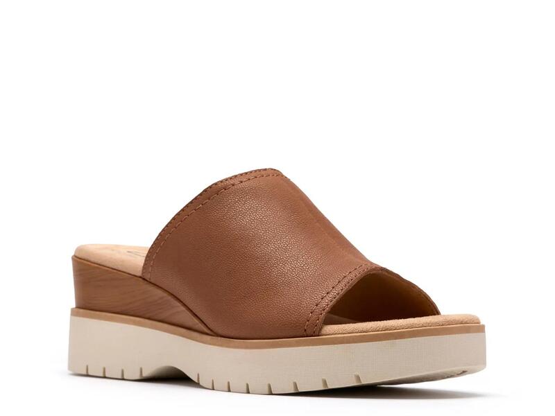 クラークス レディース シューズ サンダル ClarksDiaz Wedge Sandal Tan Leather タン