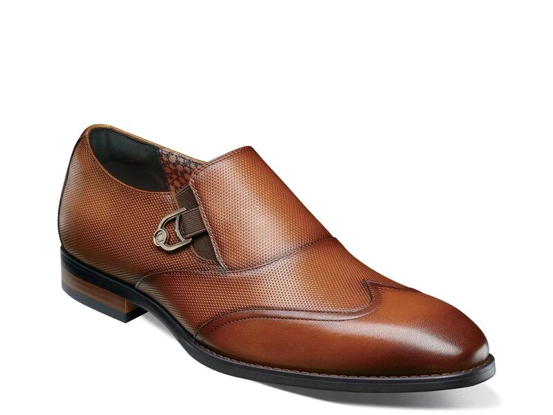 ステイシーアダムス メンズ シューズ スリッポン・ローファー モンクストラップ ウィングチップ モンク Stacy AdamsLockwood Wingtip Monk Strap Slip-On Cognac