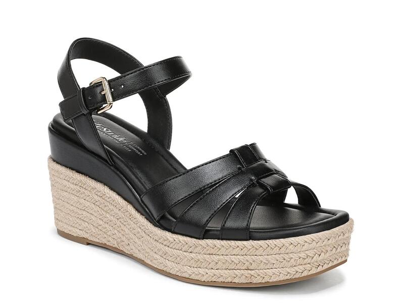 ライフストライド レディース シューズ サンダル LifeStrideHavana Espadrille Wedge Sandal Black 黒いこと