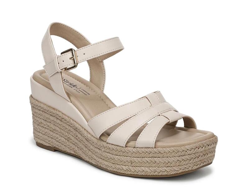 ライフストライド レディース シューズ サンダル LifeStrideHavana Espadrille Wedge Sandal Cream 皮膚軟化剤