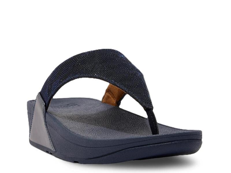 相応うフロップ レディース シューズ サンダル FitFlopLulu Glitz Wedge Sandal Navy 米国海軍