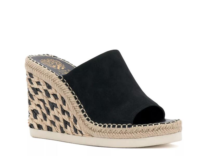 ヴィンスカムート レディース シューズ サンダル Vince CamutoBrissia Wedge Sandal Black Nubuck ブラック