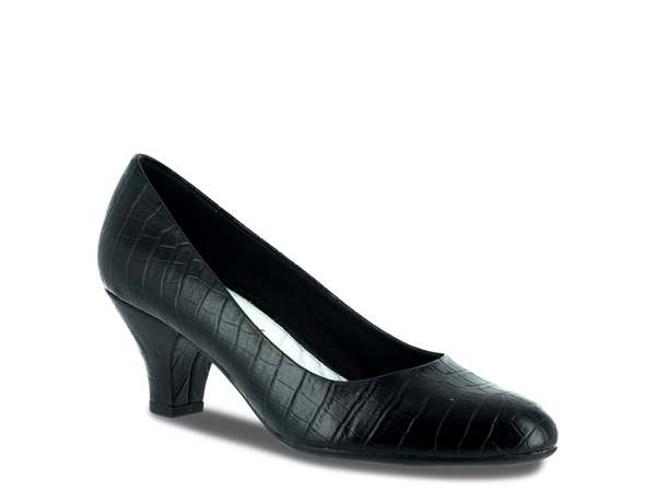 イージーストリート レディース シューズ パンプス Easy Street Fabulous Pump Black Croc Print ブラック｜ReVida 店