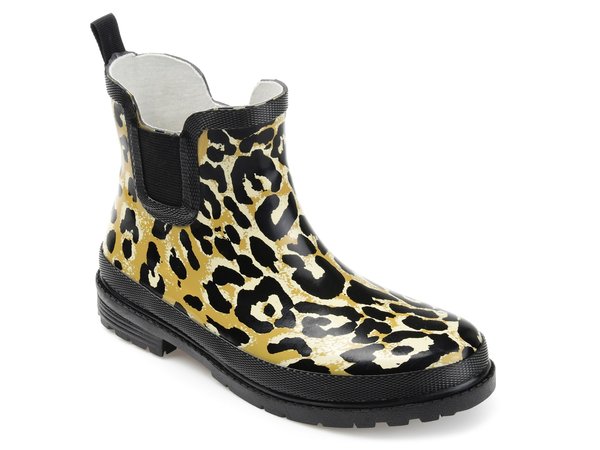 ジュルネ コレクション レディース シューズ ブーツ・レインブーツ Journee Collection Tekoa Rain Boot Black/Brown Leopard Print ブラック