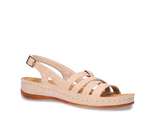 イージーストリート レディース シューズ サンダル Easy Street Kehlani Wedge Sandal Beige ベージュ｜ReVida 店