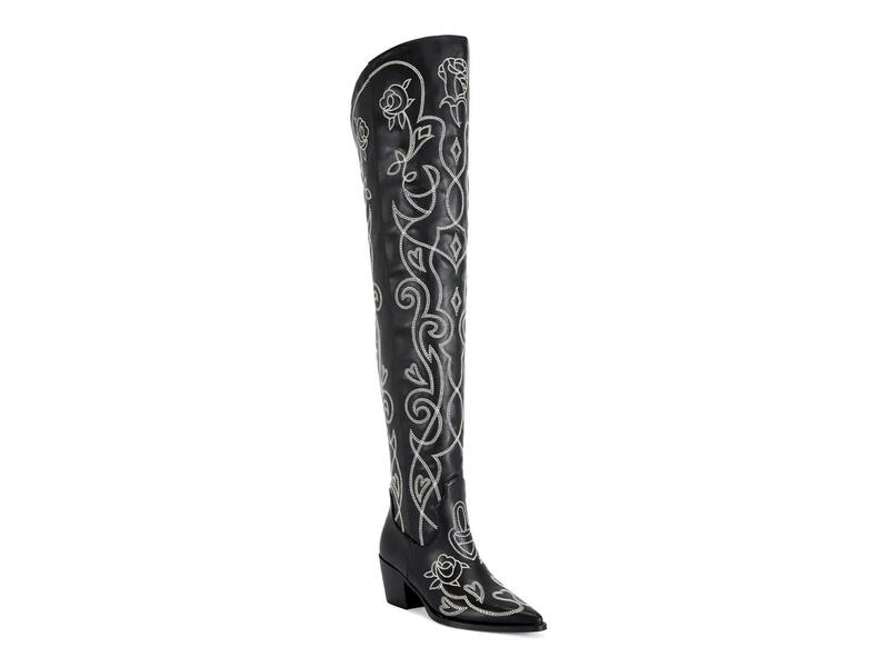 アザレア 壱 レディース シューズ ブーツ・レインブーツ Azalea Wang Kess Over-The-Knee Western Boot Black 黒いこと
