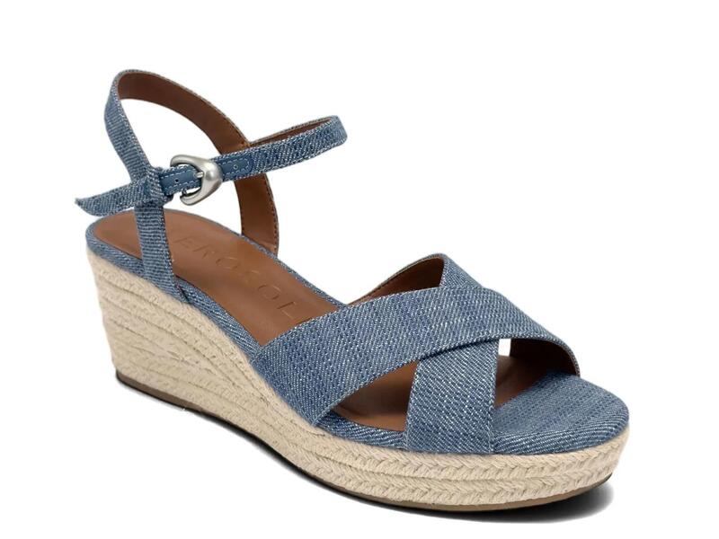 エアロソールズ レディース シューズ サンダル Aerosoles Casarina Espadrille Wedge Sandal Blue Denim デニム