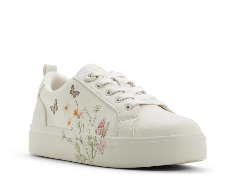 アルド レディース シューズ スニーカー プラットホーム Aldo Wildflowers Platform Sneaker White Floral Print 白いこと