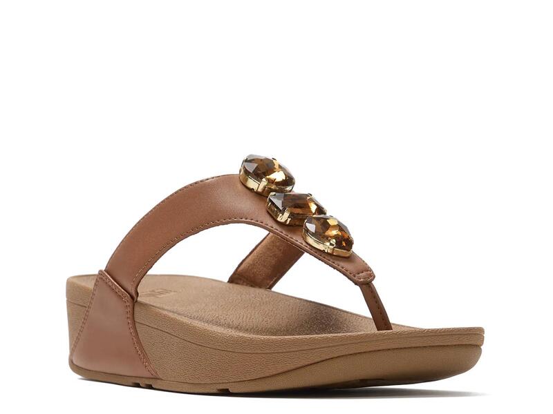 フィットフロップ レディース シューズ サンダル FitFlop Lulultra Jewel Wedge Sandal Dark Tan タン 27,820円