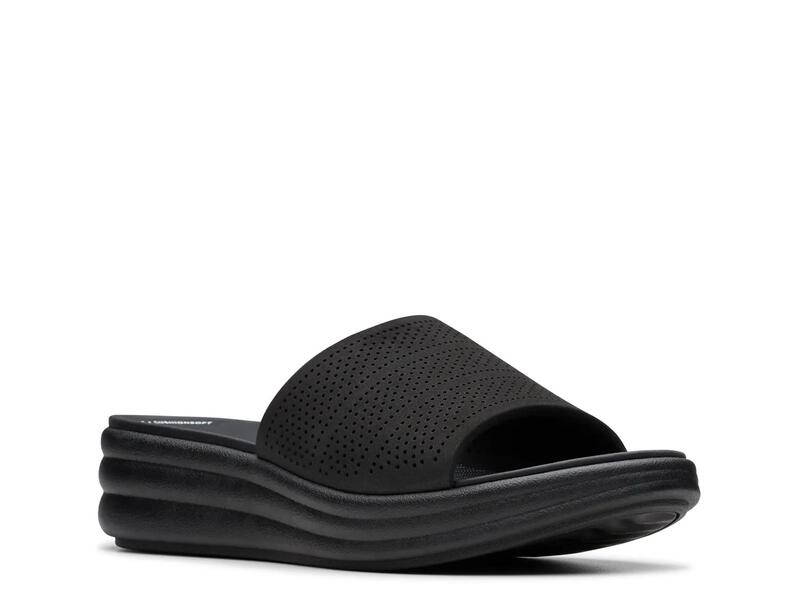 クラークス レディース シューズ サンダル ClarksDriftwist Wedge Sandal Black ブラック