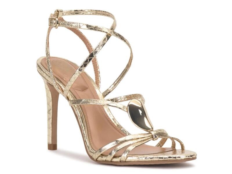 ヴィンスカムート レディース シューズ サンダル Vince CamutoArlein Sandal Gold Metallic Snake Print Synthetic ゴールド