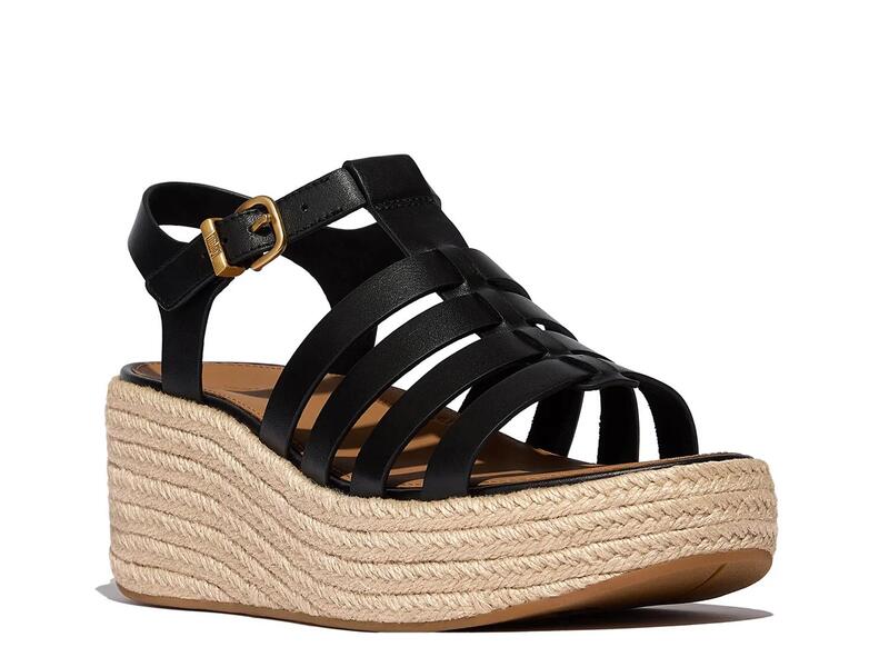 フィットフロップ レディース シューズ サンダル FitFlopPlatFForms Espadrille Wedge Sandal Black ブラック