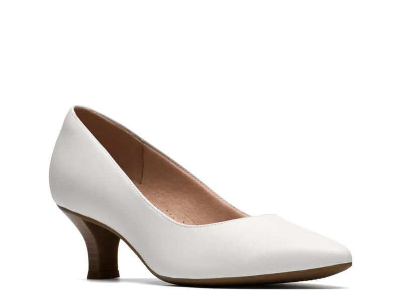 クラークス レディース シューズ パンプス ClarksKepley Vine Pump White Leather ホワイト