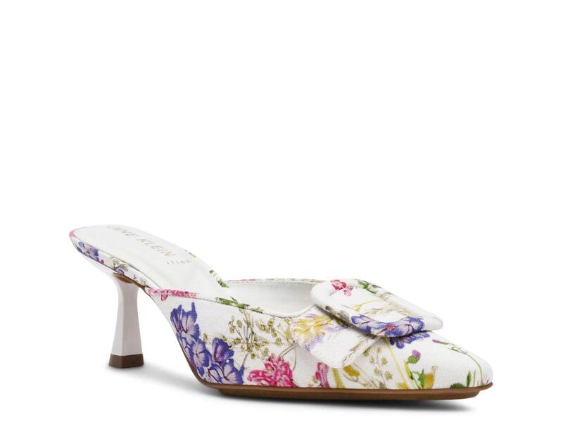 アンクライン レディース シューズ サンダル Anne KleinClaire Mule White Floral Print 白いこと