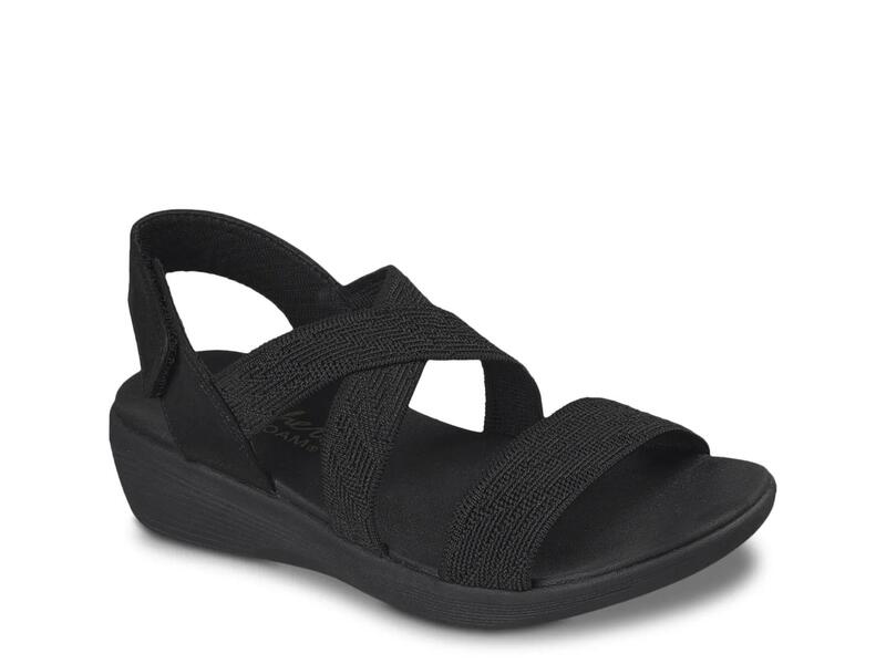 スケッチャーズ レディース シューズ サンダル SkechersArya - Very Mindful Wedge Sandal Black ブラック｜ReVida 店
