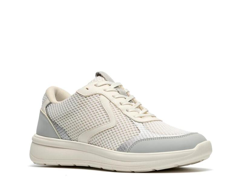 クラークス レディース シューズ スニーカー ClarksCloudsteppers Ezrinn Tie Sneaker White/Grey ホワイト