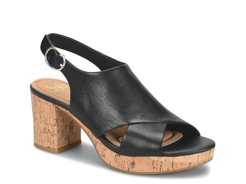 ソフト レディース シューズ サンダル プラットフォーム SofftLiv Platform Sandal Black Leather ブラック