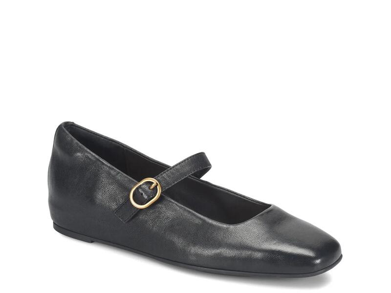 ソフト レディース シューズ パンプス SofftPalmary Jane Flat Black Leather ブラック