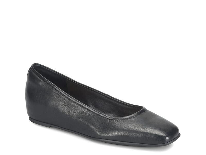 ソフト レディース シューズ パンプス SofftPoppy Flat Black Leather ブラック