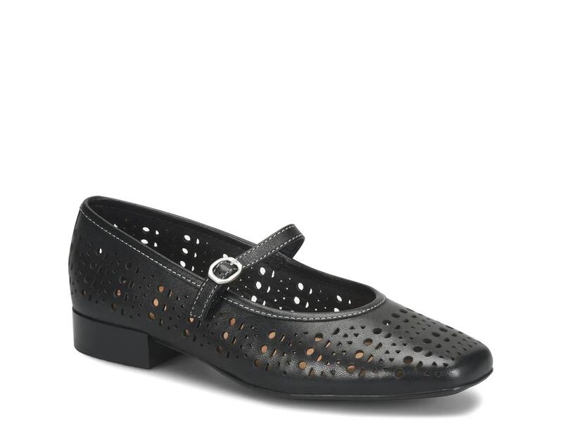ソフト レディース シューズ パンプス SofftEllie Mary Jane Flat Black Leather ブラック