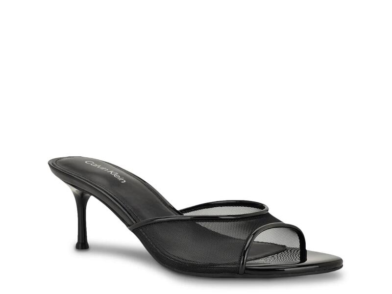 カルバンクライン レディース シューズ サンダル Calvin KleinVixie Sandal Black Mesh Fabric 黒いこと コンフォートサンダル-レディース靴