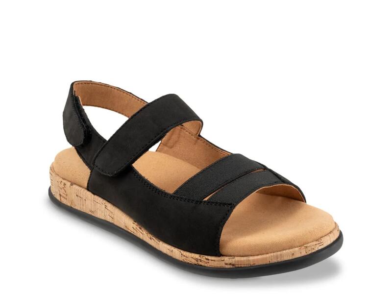 トロッターズ レディース シューズ サンダル ミニ TrottersGemini Sandal Black Nubuck 黒いこと レディース靴-コンフォートサンダル-靴
