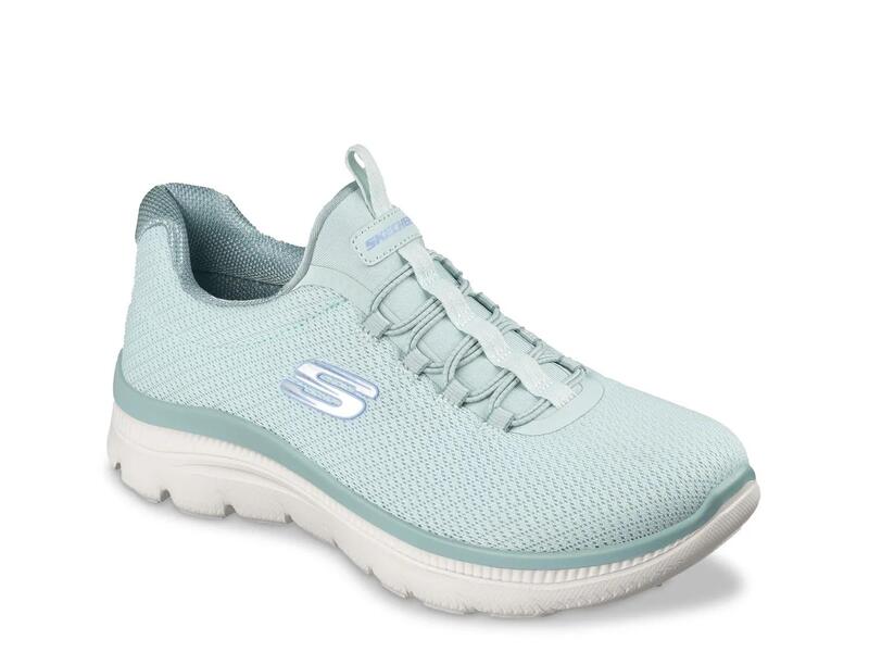 スケッチャーズ レディース シューズ スリッポン・ローファー プラスサイズ スニーカー SkechersSummits Plusummer Haze Slip-On Sneaker Mint Green グリーン|ReVida 店