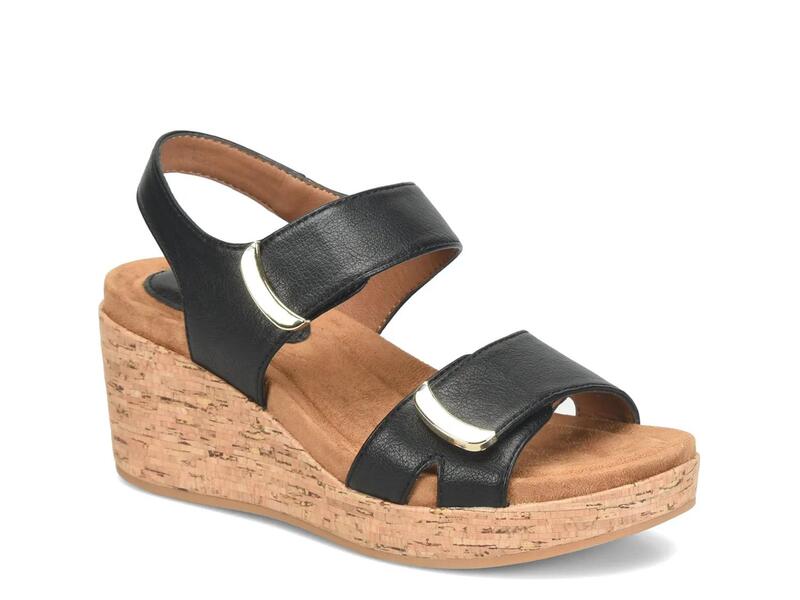 ユーロホンブルグ帽 レディース シューズ サンダル EurosoftKara Wedge Sandal Black 黒いこと