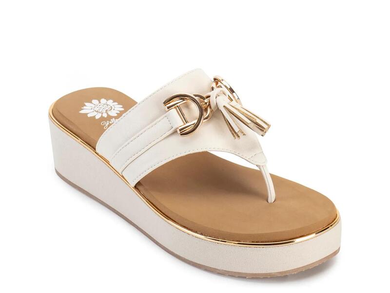 黄色ボックス席 レディース シューズ サンダル Yellow BoxGeri Wedge Sandal Ivory 象牙色