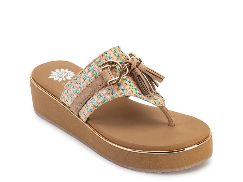 黄色ボックス席 レディース シューズ サンダル Yellow BoxGeri Wedge Sandal Multicolor マルチ色つや