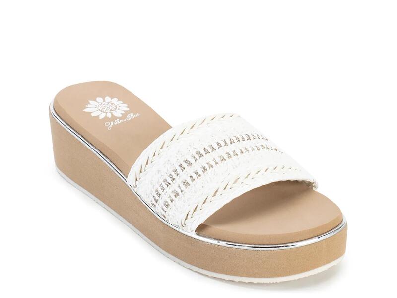 黄色ボックス席 レディース シューズ サンダル Yellow BoxGuida Wedge Sandal White 白いこと