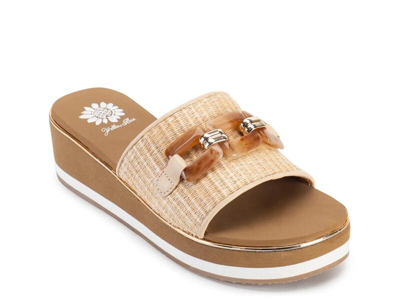 黄色ボックス席 レディース シューズ サンダル Yellow BoxGabina Wedge Sandal Natural Beige ベージュ