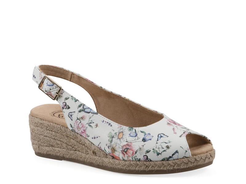 白いこと山岳 レディース シューズ サンダル White MountainMaizespadrille Wedge Sandal White Floral Print 白いこと