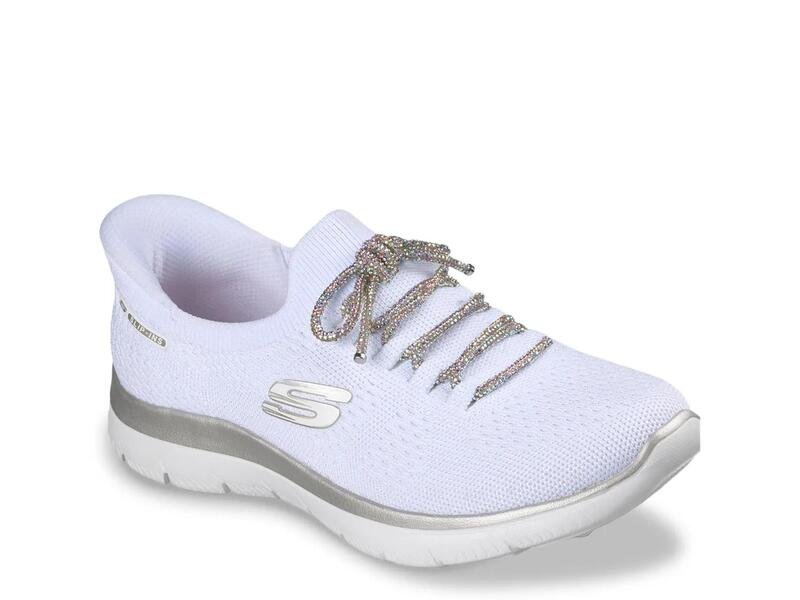 スケッチャーズ レディース シューズ スニーカー SkechersHands Free Slip-insummits Crystal Dream Sneaker - Women\u0027s White/Silver 白いこと