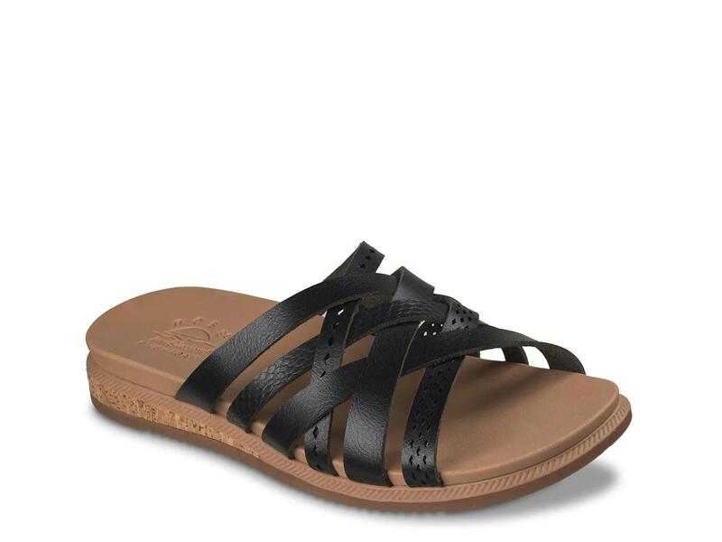 スケッチャーズ レディース シューズ サンダル SkechersBOBS Desert Kiss Low Sunny Strollsandal Black ブラック｜ReVida 店