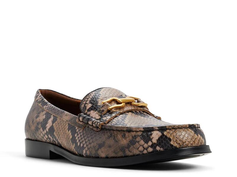 アルド メンズ シューズ スリッポン・ローファー ALDOEdouard Loafer Brown Snake Print 赤銅色