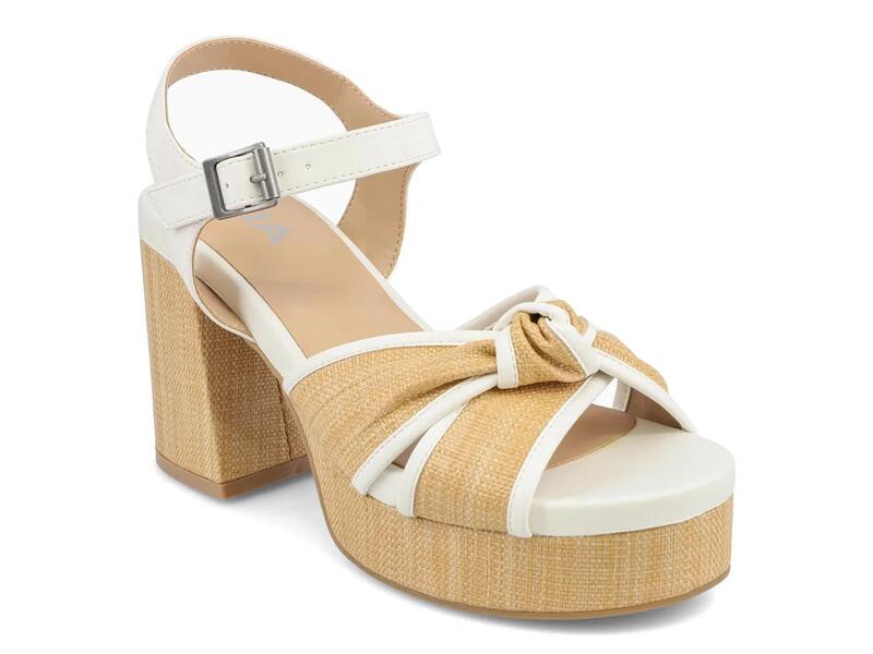 ミア レディース シューズ サンダル プラットホーム MiaRoxie Platform Sandal Beige/White 白いこと