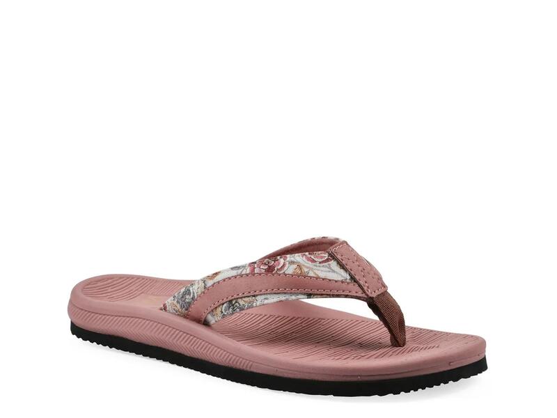 白いこと御山 レディース シューズ サンダル White MountainBays Flip Flop Blush Floral Print 毛はらい