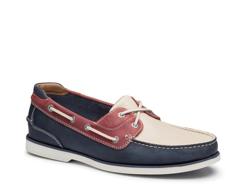 ジョンストンアンドマーフィー メンズ シューズ Johnston & MurphyVentura 2-Eye Boat Shoe Red/White/Blue ホワイト|ReVida 店