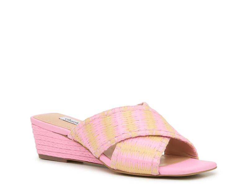プリンスチャールズ島・デイビッド レディース シューズ サンダル Charles DavidNelios Wedge Sandal Pink/Multicolor Stripes サクラ色
